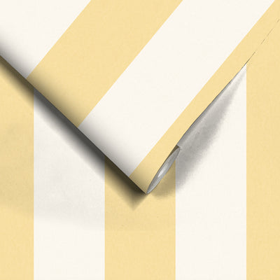 Awning Stripe Mellow Yellow Wallpaper