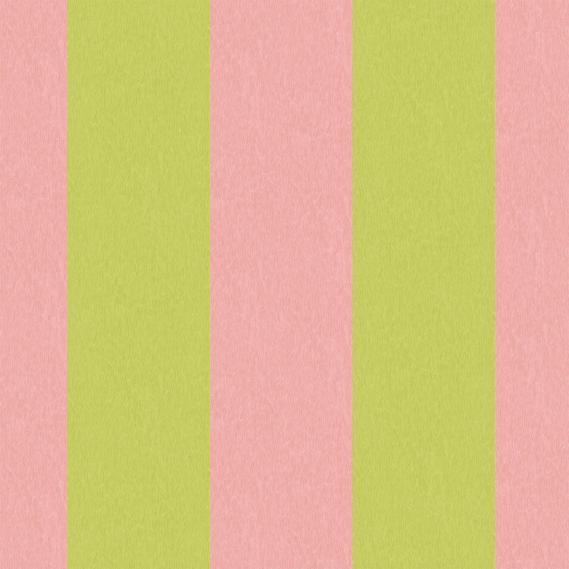 Awning Stripe Lime Rose Wallpaper