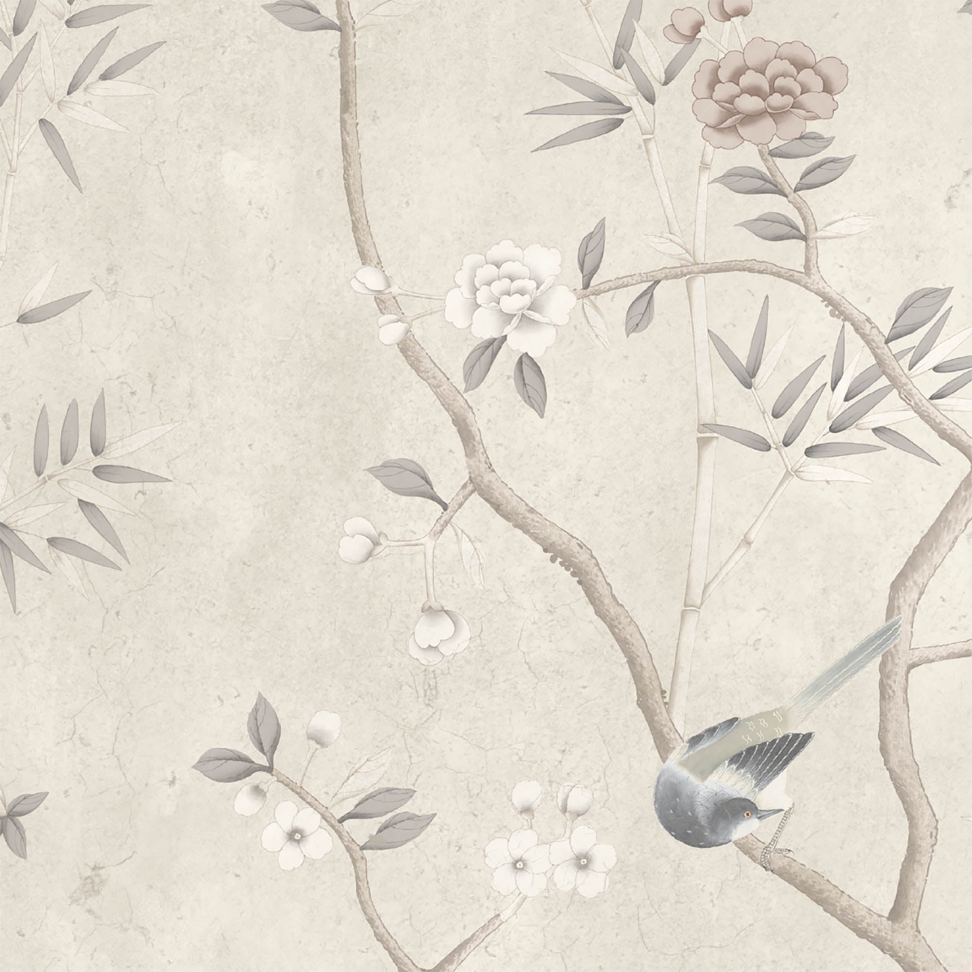 Onism Stone Wallpaper Grey, White, Beige, Bird, Flowers, Leaves ...