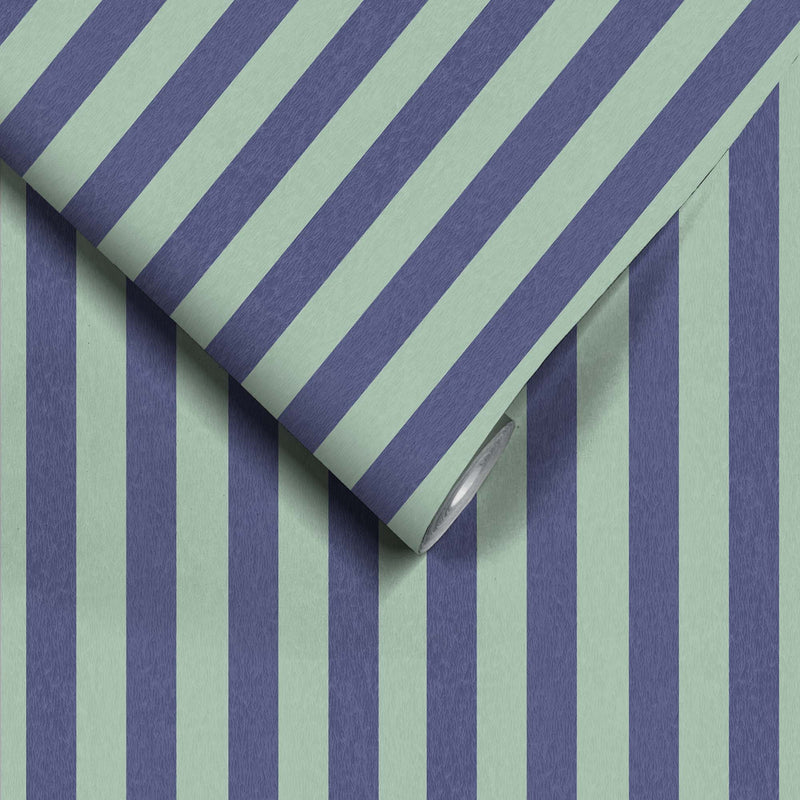 Jockey Stripe Mint Blue Wallpaper