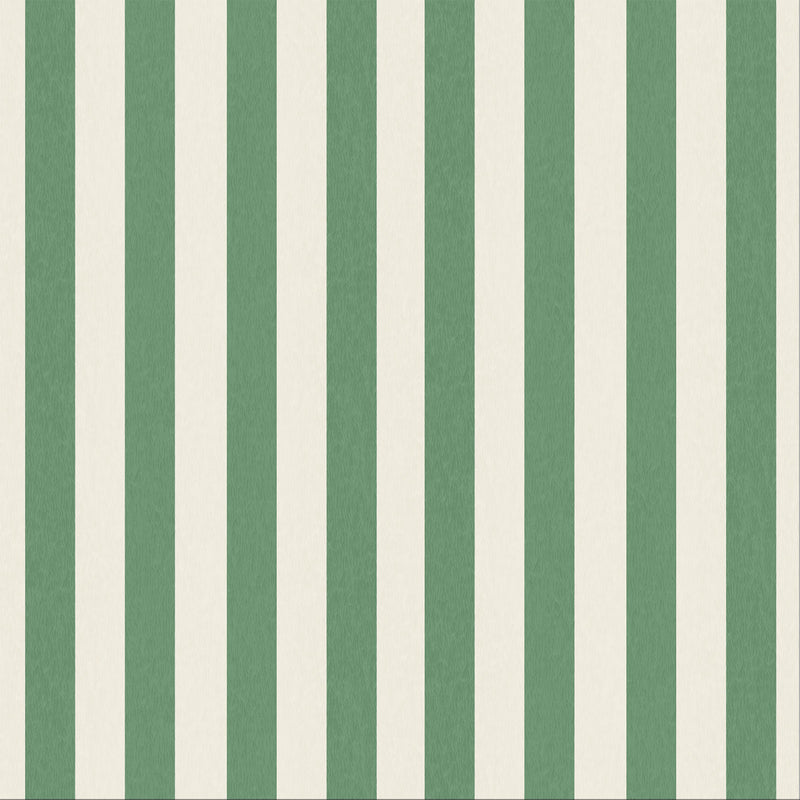 Jockey Stripe Green/Magnolia Wallpaper