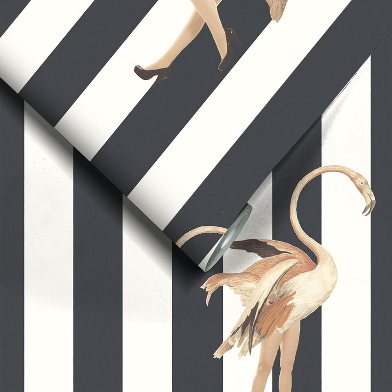 Marilyn Jet Stripe Wallpaper