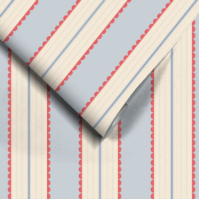 Pin Up Stripe Red Blue Wallpaper