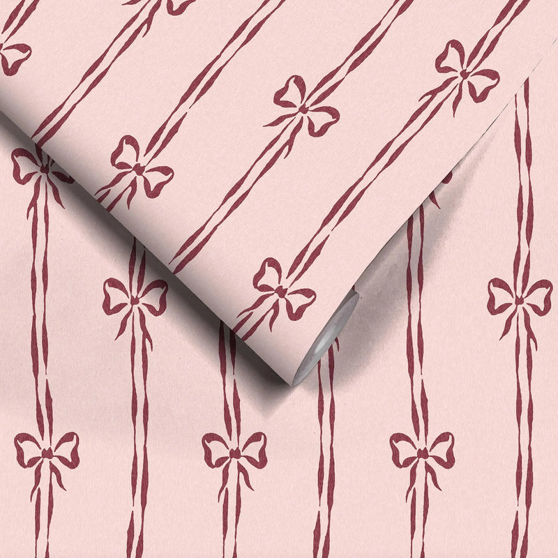 Bow Peep Cherry Pink Wallpaper