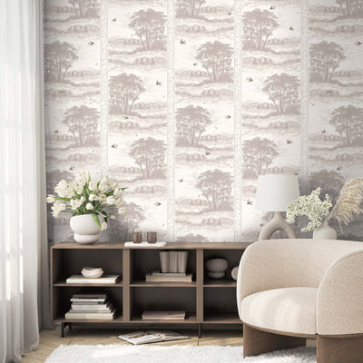 Zephyr Taupe Stripe Wallpaper