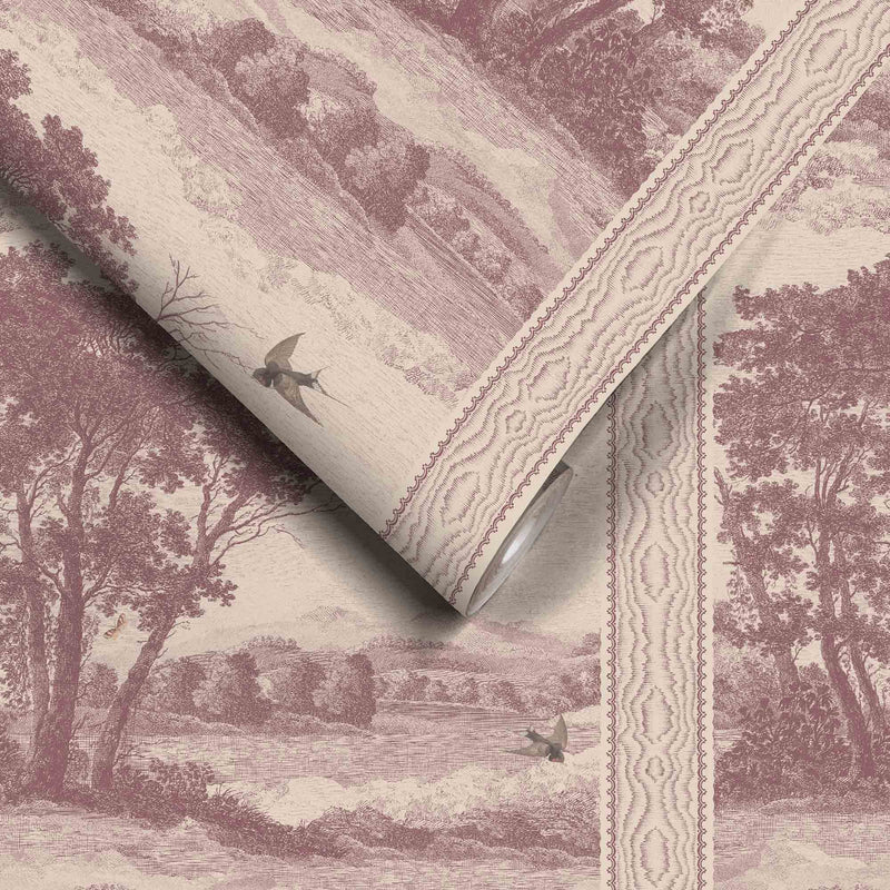 Zephyr Mulberry Stripe Wallpaper