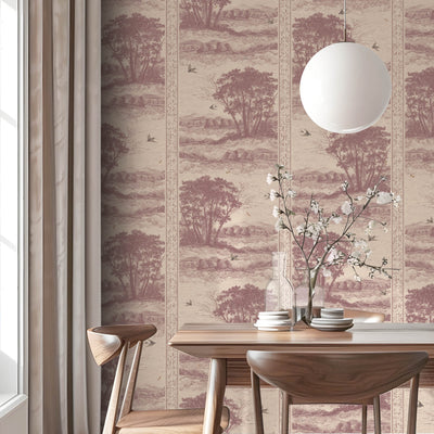 Zephyr Mulberry Stripe Wallpaper