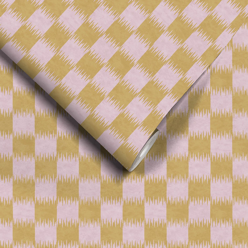 Checkmate Pistachio Cream Wallpaper