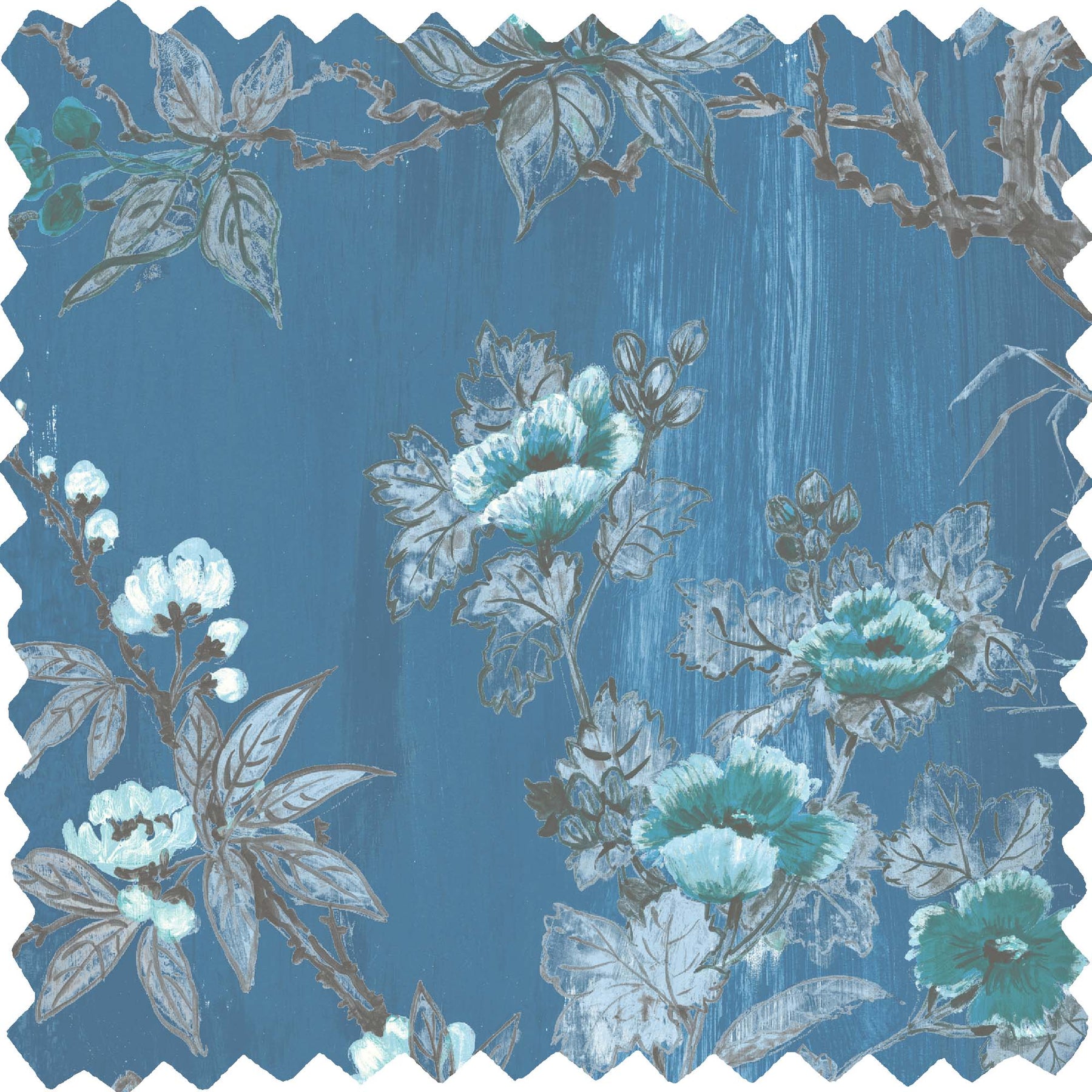 Rivington China Blue Velvet Fabric by Woodchip & Magnolia