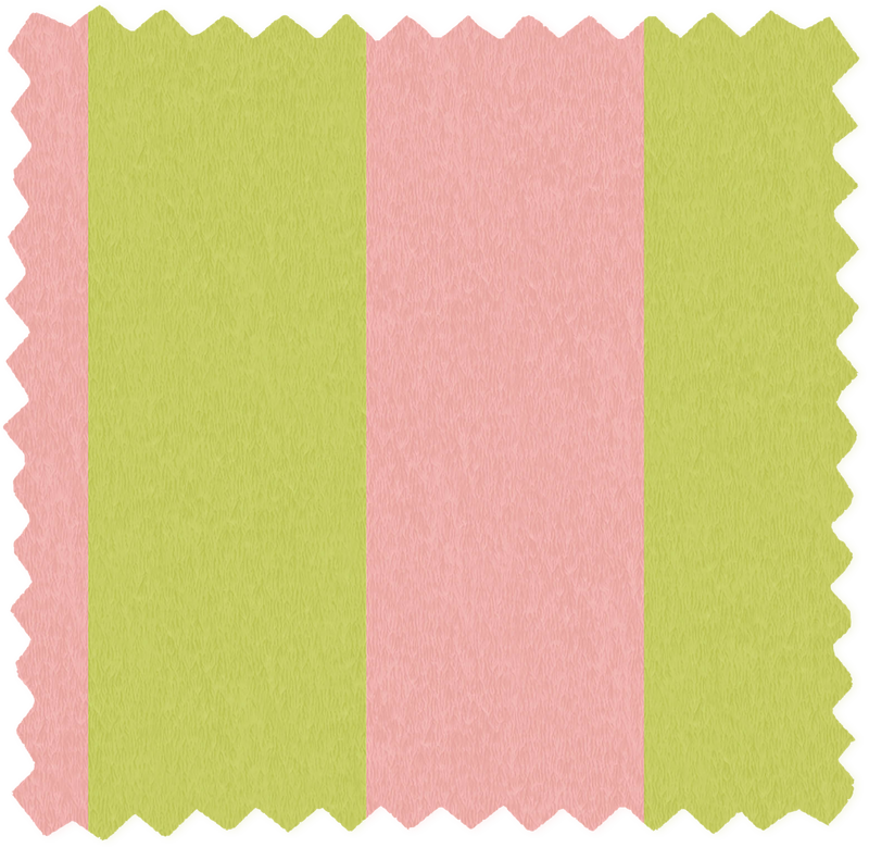 Awning Stripe Lime Rose Linen Fabric