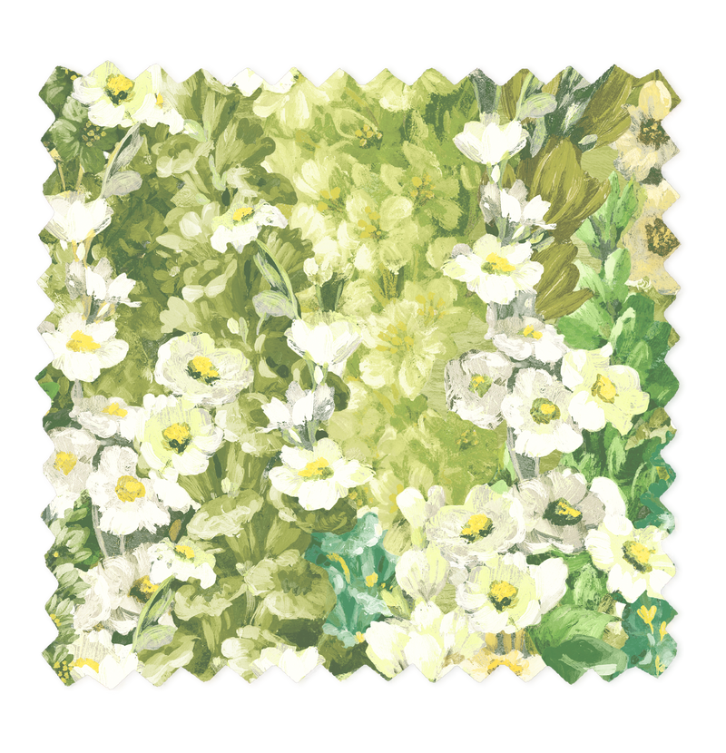 Alcea Green With Envy Linen Fabric by Woodchip & Magnolia