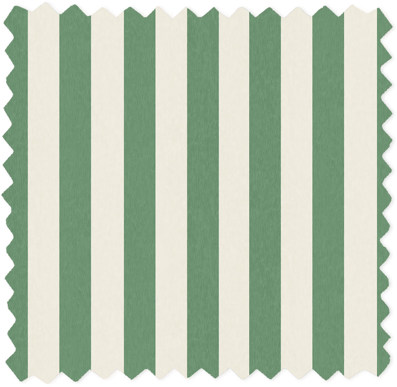 Jockey Stripe Green/Magnolia Linen Fabric