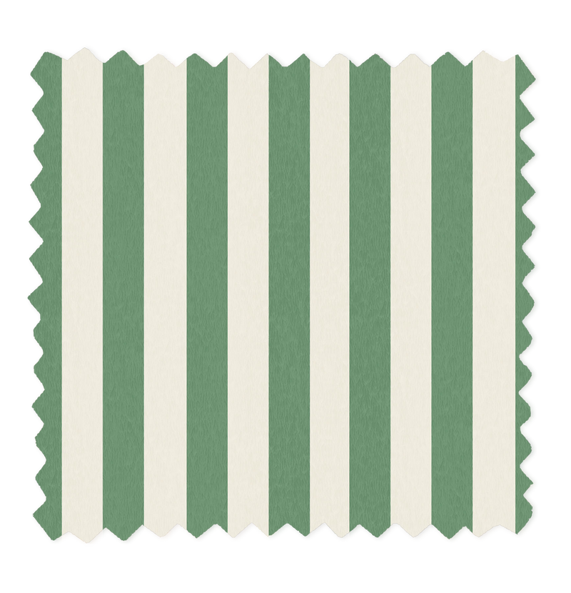 Jockey Stripe Green/Magnolia Linen Fabric