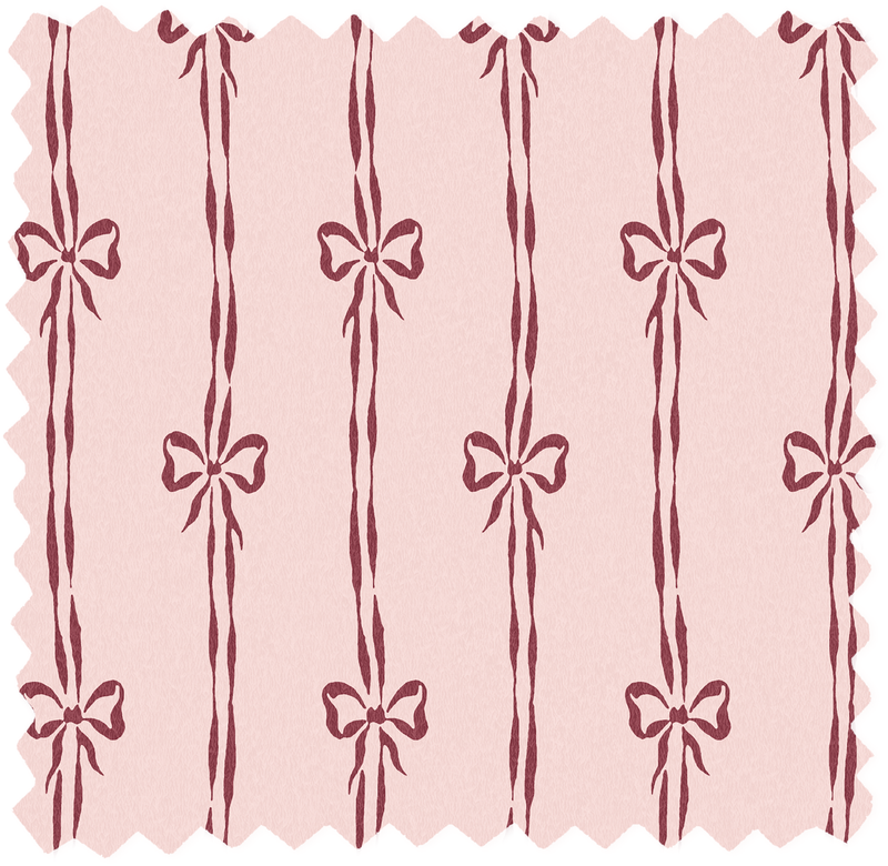 Bow Peep Cherry Pink Linen Fabric