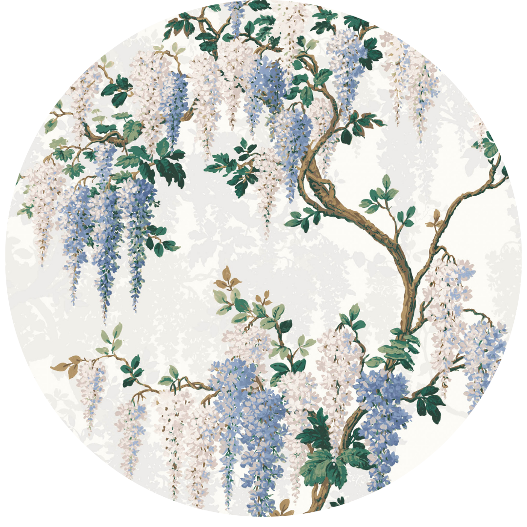 Wisteria Cornflower Linen Fabric by Woodchip & Magnolia