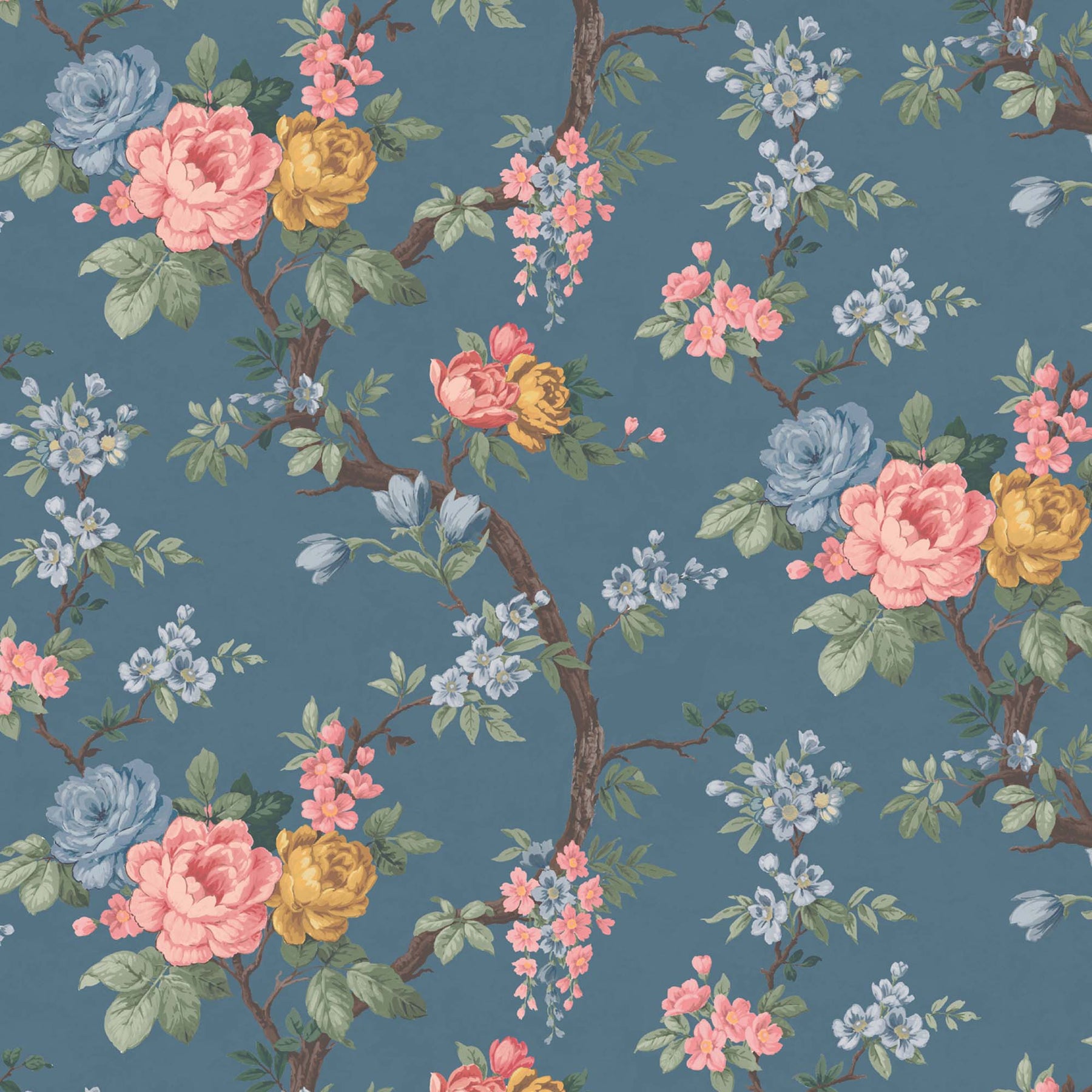 Ditsy Floral Ink Blue Wallpaper By Woodchip & Magnolia